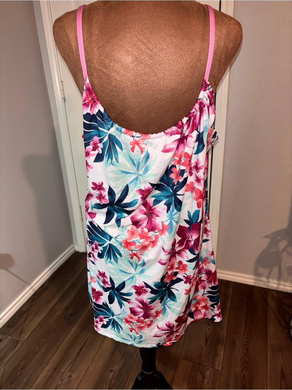 Caribbean Joe Floral Tie-Front Loungewear in Pink & Teal - Picture 2 of 4